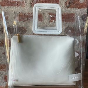 Staud White Shirley transparent bag